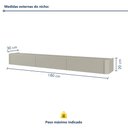 Ver imagem 3 de Nicho Union 180 cm 3 Gavetas sem LED Off White Mavaular