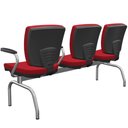 Ver imagem 5 de Cadeira Longarina 3 Lugares Aeroporto Recepção Cromado Baixa Flexi P03 Poliéster vermelho - lyam Lya