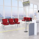 Ver imagem 2 de Cadeira Longarina 3 Lugares Aeroporto Recepção Cromado Baixa Flexi P03 Poliéster vermelho - lyam Lya