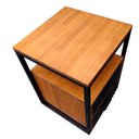 Ver imagem 6 de Mesa de Cabeceira Industrial de Ferro Preto e Madeira Cor Castanheira com 2 Gavetas e 4 Rodízios