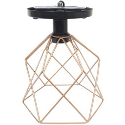 3 Lustres Teto Plafon Industrial Aramado Cálice Cobre Rose Retrô Luminária Vintage Preto Agp - 6