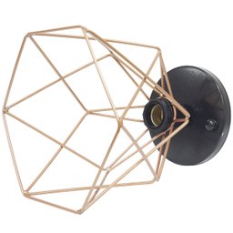 3 Lustres Teto Plafon Industrial Aramado Cálice Cobre Rose Retrô Luminária Vintage Preto Agp - 3