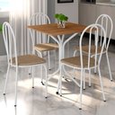 Ver imagem 2 de Kit Mesa de Jantar Thaisa 67,5cm com 04 Cadeiras Texas Ratan Ferro Branco - Pallazio