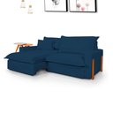 Ver imagem 1 de Sofá Retrátil Reclinável Davi com Molas Ensacadas no Assento Tecido Azul Marinho 1,90m