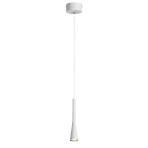Pendente Led 5×28cm 6w 3000k 300lm Bivolt Metal Branco e Acrílico com Cabo de 1,5m