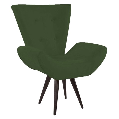 Poltrona Decorativa Bella Suede Verde