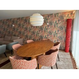 Mesa de Jantar Cone Oval 180x100cm Tampo Madeira Freijó Base Madeira Freijó - Marrom - 3