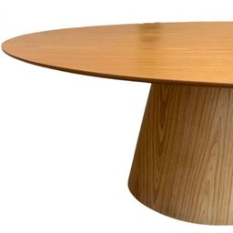 Mesa de Jantar Cone Oval 180x100cm Tampo Madeira Freijó Base Madeira Freijó - Marrom - 2