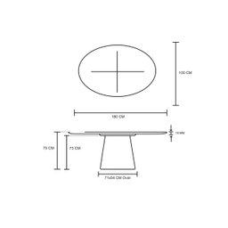 Mesa de Jantar Cone Oval 180x100cm Tampo Madeira Freijó Base Madeira Freijó - Marrom - 5