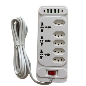 Filtro de Linha 5 Tomadas|4 Usb/2 Usb-c|3 Universal C/ 3m