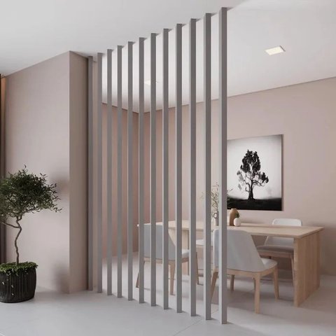 Kit 12 Divisórias de Ambiente WPC 270cm x 10cm x 3,5cm Formaco Decor Amadeirado/Cinza