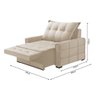 Poltrona Confortável Retrátil e Reclinável 85cm Dubai Veludo Bege - 4