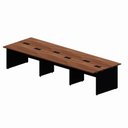 Ver imagem 2 de Mesa Escritório Estação 6 Lugares 3,60 M Pé Painel Nog Pr F5 Cor:nogal com Preto