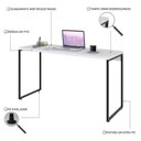 Ver imagem 3 de Mesa de Escritório Escrivaninha 135cm Dynamica Industrial C08 Branco Chess - Mpozenato