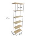 Ver imagem 4 de Kit Sala de TV de Ferro e Madeira Industrial Pequeno e Duas Estantes Torre Slim Natural e Branco