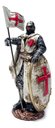 Ver imagem 1 de Cavaleiro Medieval Templario com Bandeira 00063 Prateado