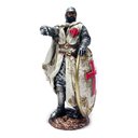 Ver imagem 5 de Cavaleiro Medieval Templario com Bandeira 00063 Prateado