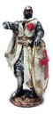 Ver imagem 5 de Cavaleiro Medieval Templario com Bandeira 00063 Prateado