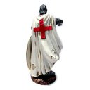 Ver imagem 4 de Cavaleiro Medieval Templario com Bandeira 00063 Prateado