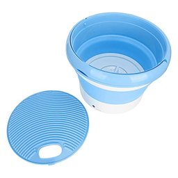 Mini Maquina de Lavar Balde 7 Litros Dobravel Retratil Roupa Intima Meia Roupa de Bebe Inteligente T - 4