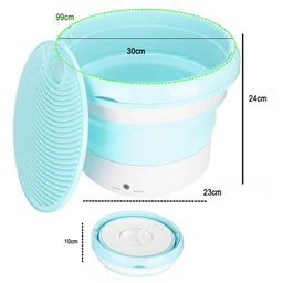 Mini Maquina de Lavar Balde 7 Litros Dobravel Retratil Roupa Intima Meia Roupa de Bebe Inteligente T - 15