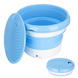 Mini Maquina de Lavar Balde 7 Litros Dobravel Retratil Roupa Intima Meia Roupa de Bebe Inteligente T - 1
