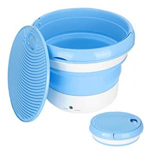 Mini Maquina de Lavar Balde 7 Litros Dobravel Retratil Roupa Intima Meia Roupa de Bebe Inteligente T