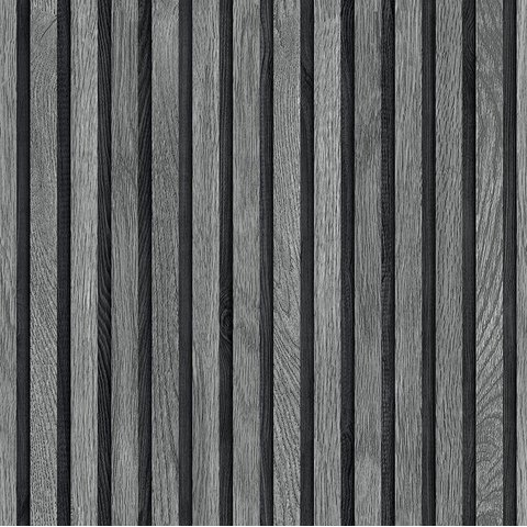 Papel de Parede Seven Madeira Painel Ripado Preto com Cinza