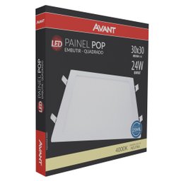 Painel Pop Embutir Quadrado Avant - 30x30 - 24w - 4000k Luz Neutra - 4