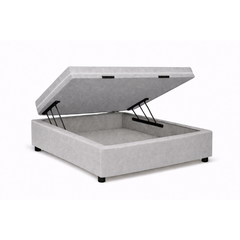 Kit Cama Box Baú Solteiro 88x188 cm + Colchão Molas Bonnel Solteiro 28 cm Cinza Suede