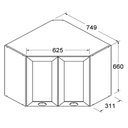 Ver imagem 4 de Armario Aereo Canto Obliquo 2 Portas 75 Cm Cd685 Branco Dtall