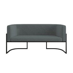Sofá Namoradeira 2 Lugares Moderna Base Metal Black – Balaqui Cor:cinza - 4