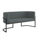 Ver imagem 1 de Sofá Namoradeira 2 Lugares Moderna Base Metal Black – Balaqui Cor:cinza