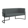Sofá Namoradeira 2 Lugares Moderna Base Metal Black – Balaqui Cor:cinza - 1