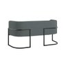 Sofá Namoradeira 2 Lugares Moderna Base Metal Black – Balaqui Cor:cinza - 5
