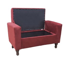 Recamier Bau Rico 160x Cama Queen Size Suede Vinho - Majú Decor - 2