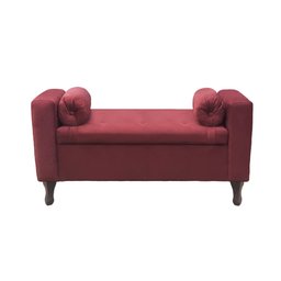 Recamier Bau Rico 160x Cama Queen Size Suede Vinho - Majú Decor - 1