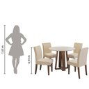Ver imagem 6 de Conjunto de Mesa Sala de Jantar Redonda Athenas 4 Cadeiras Cedro / Off White / Areia Dobuê