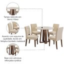 Ver imagem 5 de Conjunto de Mesa Sala de Jantar Redonda Athenas 4 Cadeiras Cedro / Off White / Areia Dobuê