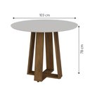 Ver imagem 3 de Conjunto de Mesa Sala de Jantar Redonda Athenas 4 Cadeiras Cedro / Off White / Areia Dobuê