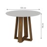 Conjunto de Mesa Sala de Jantar Redonda Athenas 4 Cadeiras Cedro / Off White / Areia Dobuê - 3
