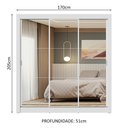 Ver mais imagens de Guarda-roupa Casal 3 Portas de Correr de Espelho Branco Nobre Madesa Branco