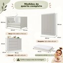 Ver imagem 7 de Quarto de Bebê Completo com Berço Americano 3 em 1 e Colchão Incluso Flor Multimóveis MP4948
