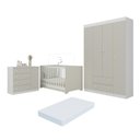 Ver imagem 2 de Quarto de Bebê Completo com Berço Americano 3 em 1 e Colchão Incluso Flor Multimóveis MP4948