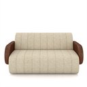 Ver imagem 4 de Sofá Decorativo Living Sala de Estar Bornéu 148cm Pés de Madeira Pu/linho Marrom/bege G33 - Gran Bel