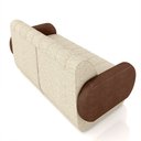 Ver imagem 6 de Sofá Decorativo Living Sala de Estar Bornéu 148cm Pés de Madeira Pu/linho Marrom/bege G33 - Gran Bel