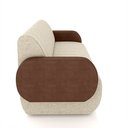 Ver imagem 5 de Sofá Decorativo Living Sala de Estar Bornéu 148cm Pés de Madeira Pu/linho Marrom/bege G33 - Gran Bel