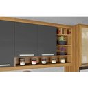 Ver imagem 7 de Cinza Cozinha Modulada MDF com Portas de Vidro Burguesa Marrom/Freijó/Cinza - Nesher