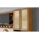 Ver imagem 3 de Cinza Cozinha Modulada MDF com Portas de Vidro Burguesa Marrom/Freijó/Cinza - Nesher