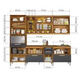Cozinha Modulada com 5 Peças Burguesa Premium Mdf Nesher - 2
